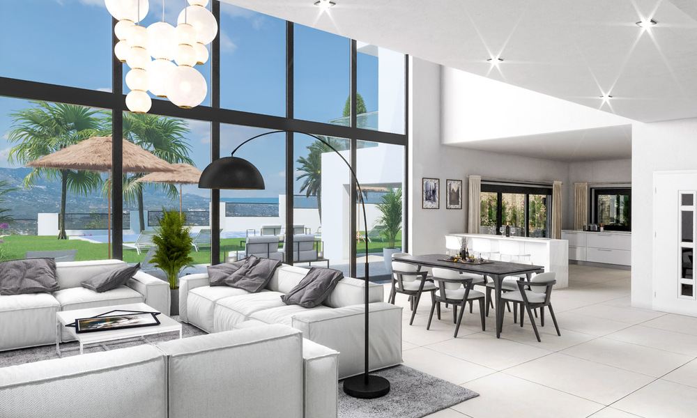 Villa moderne de nouvelle construction avec vue panoramique sur la montagne et la mer à vendre dans les collines de Marbella Est 29575