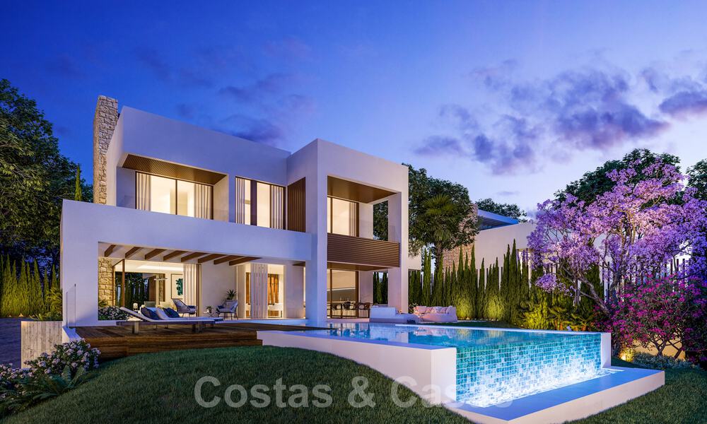 Des villas modernes de construction neuve à vendre dans le centre de Marbella, dans un complexe de villas exclusif, sécurisé et domaine fermé, à distance de marche de tout 30088