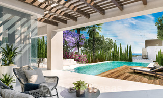 Des villas modernes de construction neuve à vendre dans le centre de Marbella, dans un complexe de villas exclusif, sécurisé et domaine fermé, à distance de marche de tout 30090 