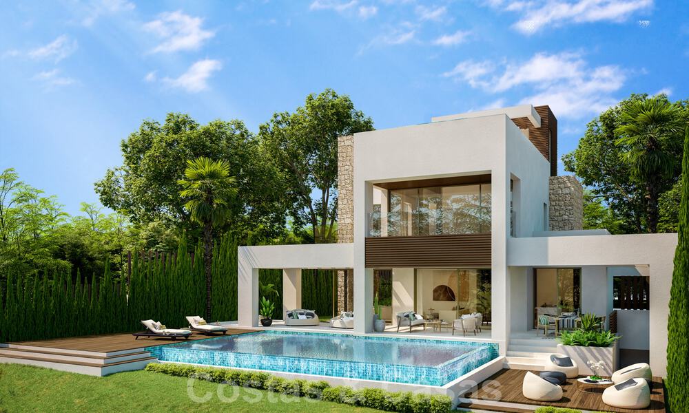 Des villas modernes de construction neuve à vendre dans le centre de Marbella, dans un complexe de villas exclusif, sécurisé et domaine fermé, à distance de marche de tout 30099