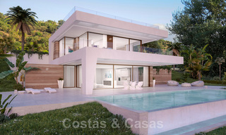 Villa moderne de nouvelle construction à vendre, directement sur le terrain de golf avec vue panoramique sur le golf, la montagne et la mer à Estepona 30870 