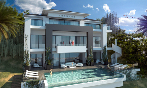 Villa contemporaine de nouvelle construction à vendre avec vue imprenable sur la mer à Marbella, à proximité des plages et du centre 32147