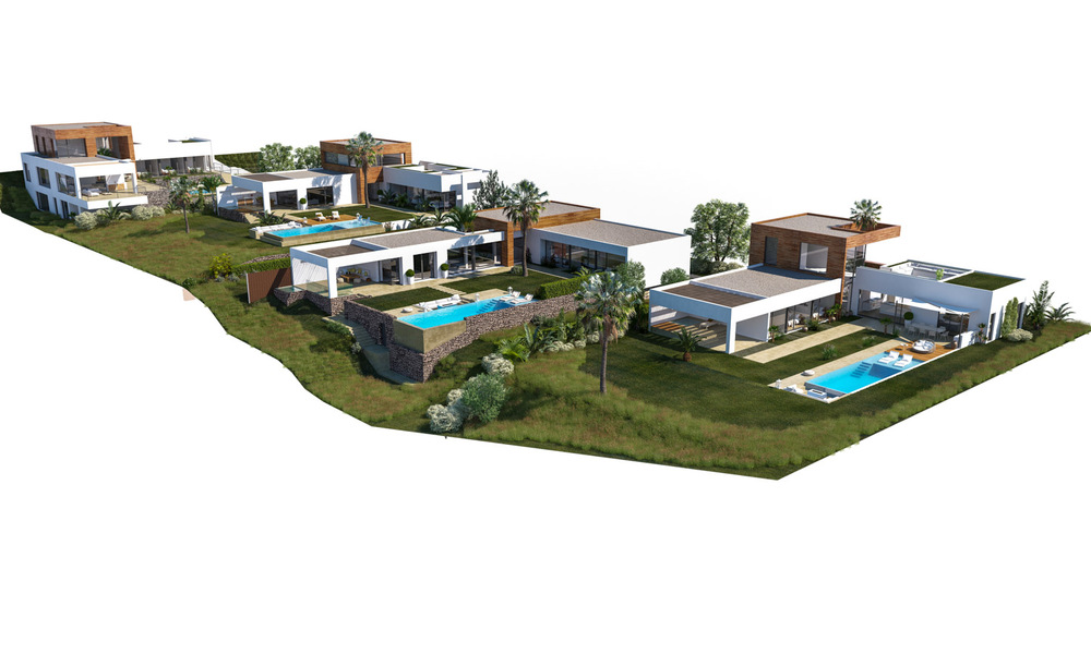 Villas modernes de construction neuve à vendre avec vue imprenable sur la mer à Marbella, à proximité des plages et du centre 32154