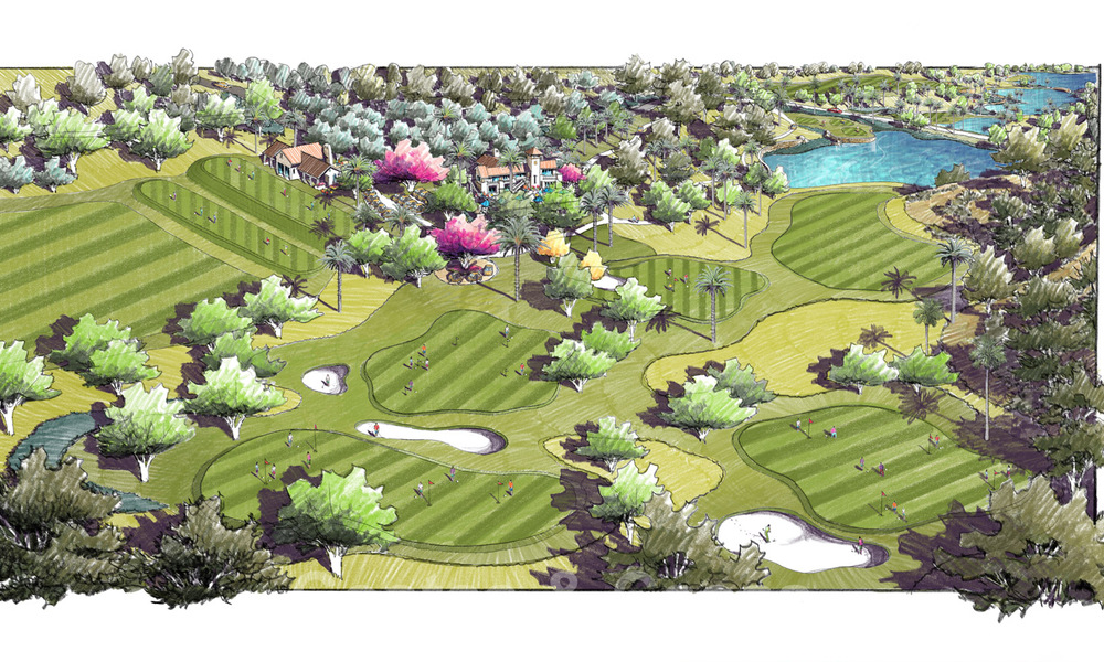 Terrains à bâtir pour des villas modernes clés en main avec des vues spectaculaires sur le terrain de golf, le lac, les montagnes et la mer Méditerranée jusqu'à l'Afrique, dans un complexe de golf fermé à vendre à Benahavis - Marbella 61310