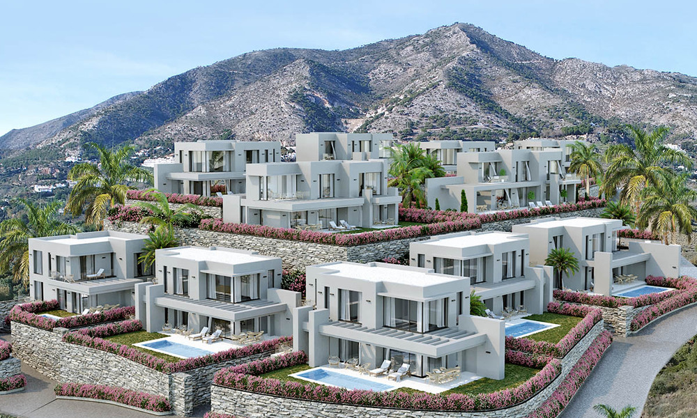 Nouvelles villas modernes à vendre avec vue panoramique sur la mer et les montagnes à Mijas, Costa del Sol 34119