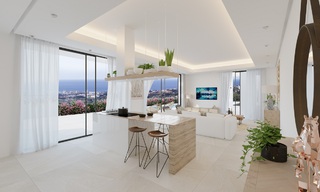 Nouvelles villas modernes à vendre avec vue panoramique sur la mer et les montagnes à Mijas, Costa del Sol 34123 