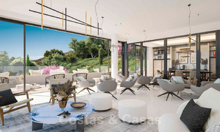Villas contemporaines sur plan à vendre avec vue panoramique sur la mer, dans une communauté fermée avec club-house et commodités à Marbella - Benahavis 34328 