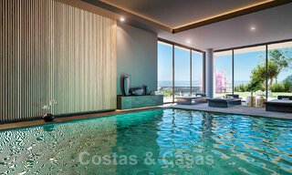 Villas contemporaines sur plan à vendre avec vue panoramique sur la mer, dans une communauté fermée avec club-house et commodités à Marbella - Benahavis 34331 