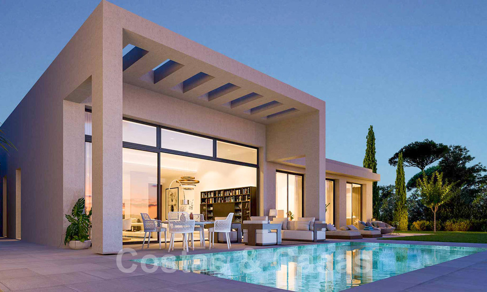 Villas contemporaines sur plan à vendre avec vue panoramique sur la mer, dans une communauté fermée avec club-house et commodités à Marbella - Benahavis 34337