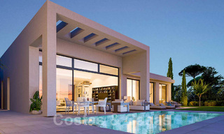 Villas contemporaines sur plan à vendre avec vue panoramique sur la mer, dans une communauté fermée avec club-house et commodités à Marbella - Benahavis 34337 