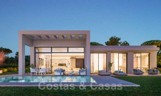Villas contemporaines sur plan à vendre avec vue panoramique sur la mer, dans une communauté fermée avec club-house et commodités à Marbella - Benahavis 34338 
