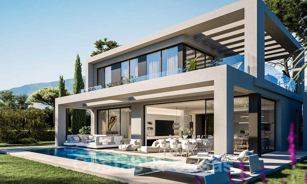 Villas contemporaines sur plan à vendre avec vue panoramique sur la mer, dans une communauté fermée avec club-house et commodités à Marbella - Benahavis 34339