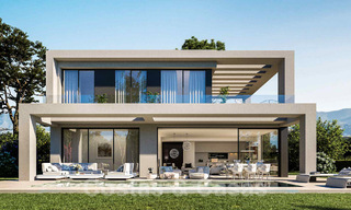 Villas contemporaines sur plan à vendre avec vue panoramique sur la mer, dans une communauté fermée avec club-house et commodités à Marbella - Benahavis 34340 