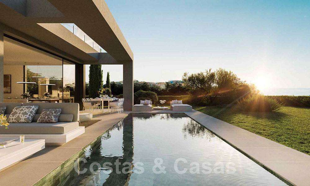 Villas contemporaines sur plan à vendre avec vue panoramique sur la mer, dans une communauté fermée avec club-house et commodités à Marbella - Benahavis 34341