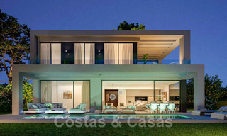 Villas contemporaines sur plan à vendre avec vue panoramique sur la mer, dans une communauté fermée avec club-house et commodités à Marbella - Benahavis 34345 