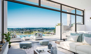 Villas contemporaines sur plan à vendre avec vue panoramique sur la mer, dans une communauté fermée avec club-house et commodités à Marbella - Benahavis 34348 