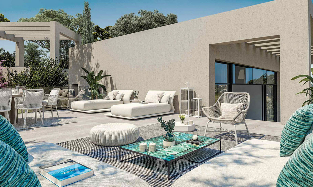 Villas contemporaines sur plan à vendre avec vue panoramique sur la mer, dans une communauté fermée avec club-house et commodités à Marbella - Benahavis 34351