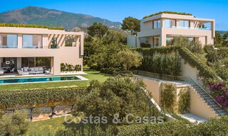 Villas contemporaines sur plan à vendre avec vue panoramique sur la mer, dans une communauté fermée avec club-house et commodités à Marbella - Benahavis 63710 