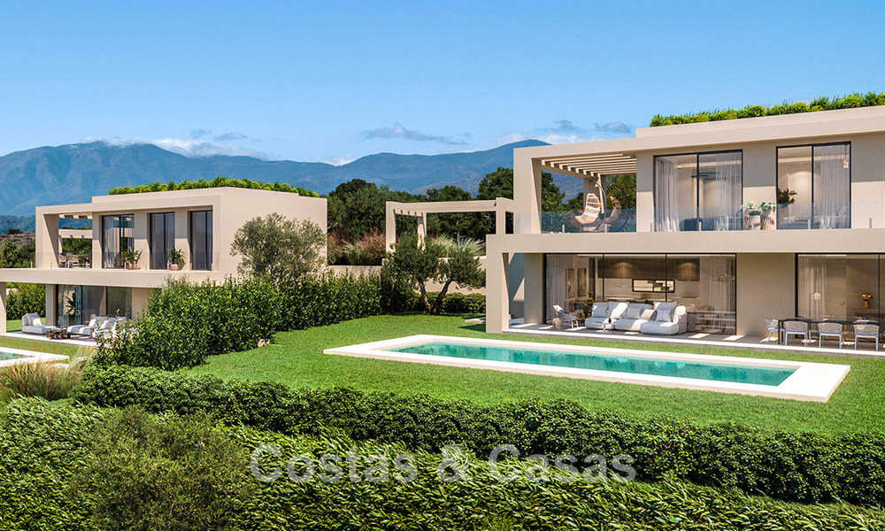 Villas contemporaines sur plan à vendre avec vue panoramique sur la mer, dans une communauté fermée avec club-house et commodités à Marbella - Benahavis 63711