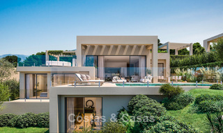 Villas contemporaines sur plan à vendre avec vue panoramique sur la mer, dans une communauté fermée avec club-house et commodités à Marbella - Benahavis 63712 