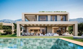 Villas contemporaines sur plan à vendre avec vue panoramique sur la mer, dans une communauté fermée avec club-house et commodités à Marbella - Benahavis 63713 