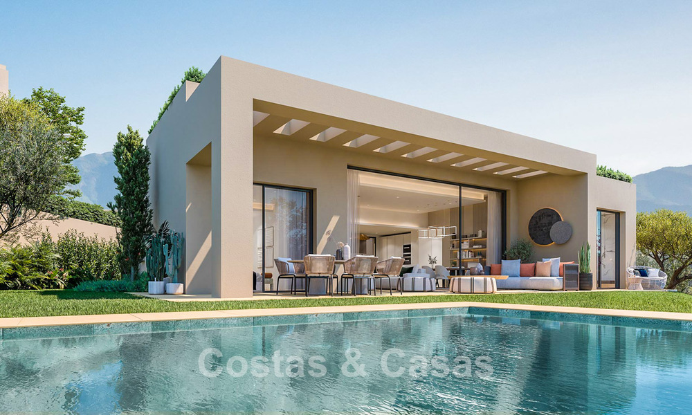 Villas contemporaines sur plan à vendre avec vue panoramique sur la mer, dans une communauté fermée avec club-house et commodités à Marbella - Benahavis 63714