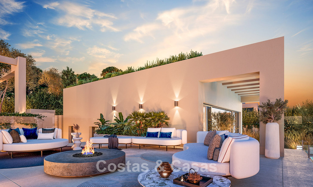 Villas contemporaines sur plan à vendre avec vue panoramique sur la mer, dans une communauté fermée avec club-house et commodités à Marbella - Benahavis 63716