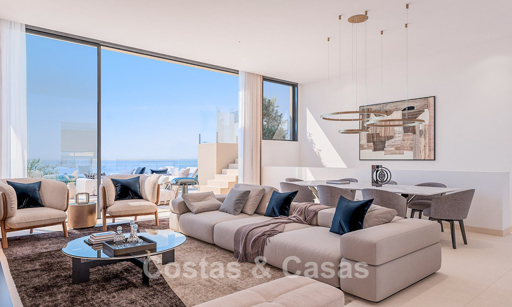 Villas contemporaines sur plan à vendre avec vue panoramique sur la mer, dans une communauté fermée avec club-house et commodités à Marbella - Benahavis 63717
