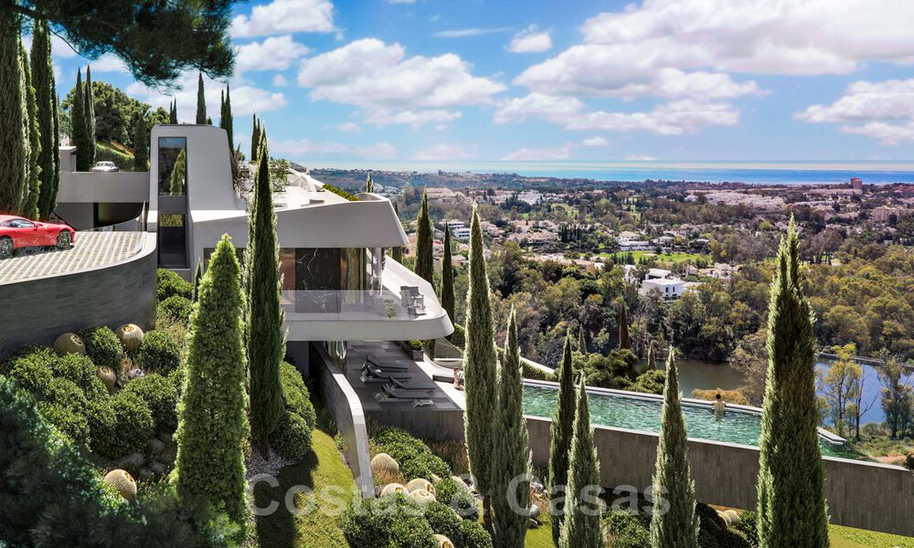 Villa spectaculaire de construction nouvelle à vendre avec vue panoramique sur le golf, le lac, les montagnes et la mer, dans un domaine sécurisé à Benahavis - Marbella 36636