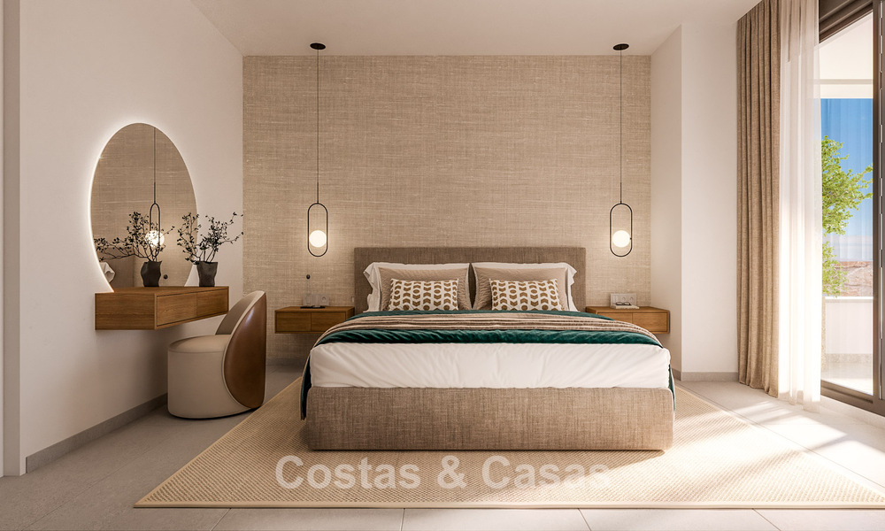 Nouveau projet de design contemporain comprenant des appartements de luxe à vendre avec une vue imprenable sur la mer à East Marbella 800516