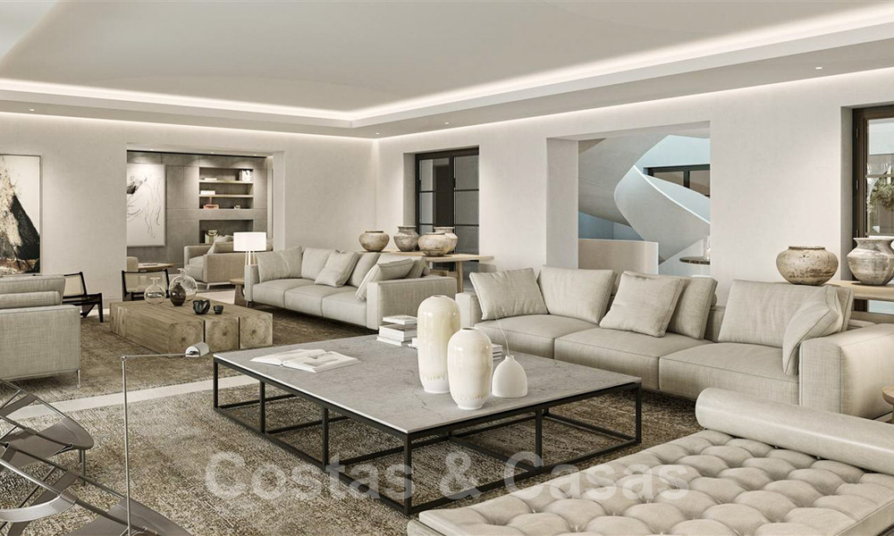 Terrain avec projet et avec permis pour une Majestueuse villa de luxe de style méditerranéenne contemporaine à vendre avec vue imprenable sur la mer dans le quartier recherché de Cascada de Camojan à Marbella 38049