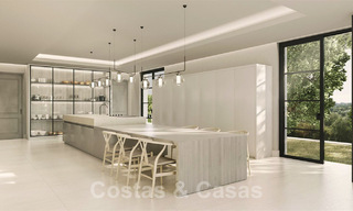 Terrain avec projet et avec permis pour une Majestueuse villa de luxe de style méditerranéenne contemporaine à vendre avec vue imprenable sur la mer dans le quartier recherché de Cascada de Camojan à Marbella 38050 