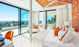 Prête à emménager, nouvelle villa de luxe à vendre avec vue panoramique sur la mer, dans un complexe de golf prestigieux à Benahavis - Marbella 38521 