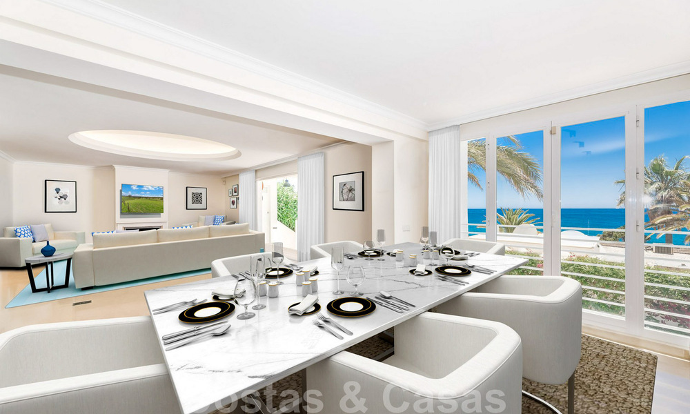 Maison élégante et exceptionnelle situé en deuxième ligne de plage à vendre avec vue sur la mer dans un quartier privé sur le Golden Mile à Marbella 38592