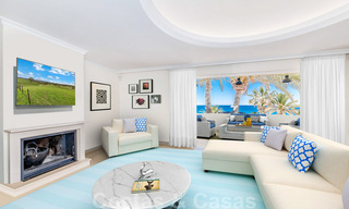 Maison élégante et exceptionnelle situé en deuxième ligne de plage à vendre avec vue sur la mer dans un quartier privé sur le Golden Mile à Marbella 38593 