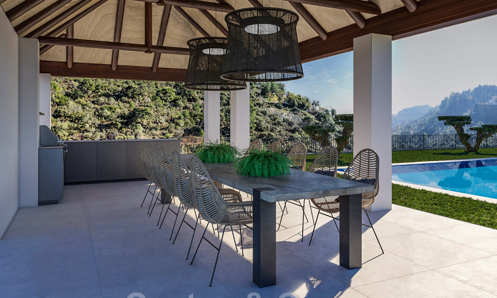 Majestueuse villa contemporaine méditerranéenne de luxe à vendre avec vue sur la mer dans le quartier exclusif El Madroñal à Benahavis - Marbella 38867