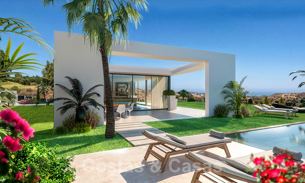 Villa moderniste à vendre dans un resort de golf de Mijas avec vue panoramique sur la mer 39799