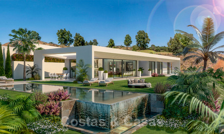 Villa moderniste à vendre dans un resort de golf de Mijas avec vue panoramique sur la mer 39800