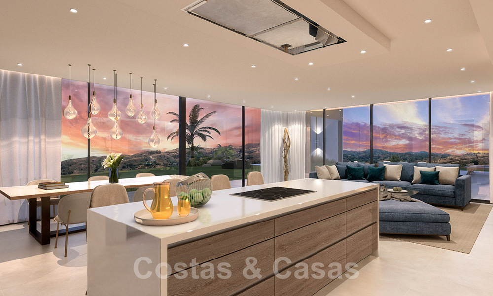 Villa moderniste à vendre dans un resort de golf de Mijas avec vue panoramique sur la mer 39805