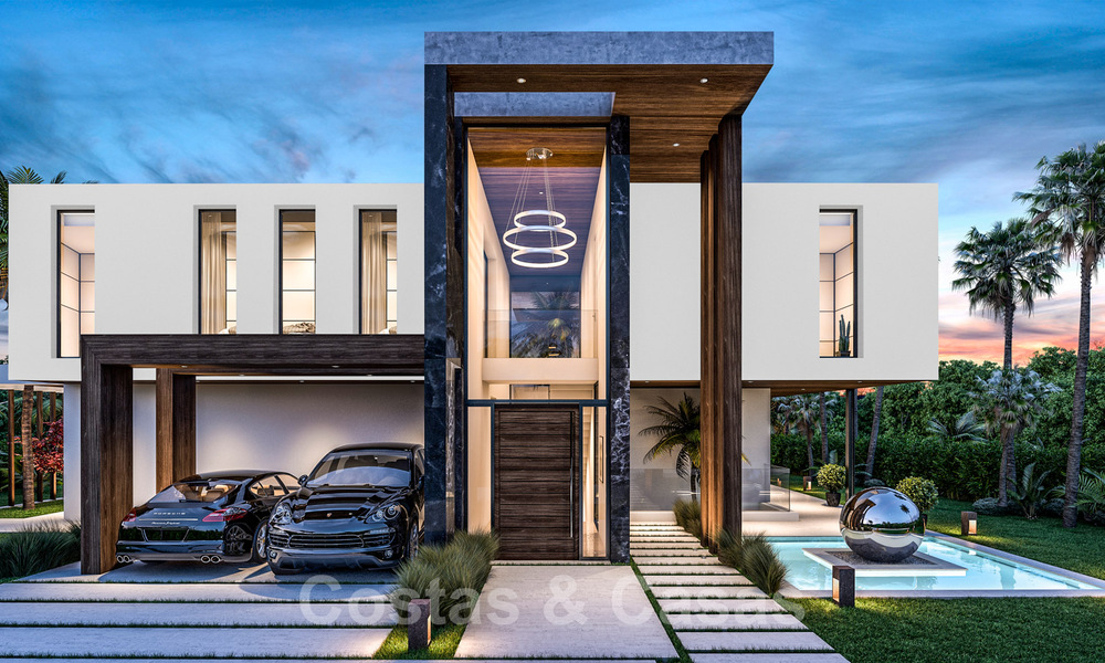Nouvelle villa d'architecture moderne avec vue panoramique sur la mer à vendre dans un complexe de golf 5 étoiles à Marbella – Benahavis 39790