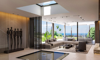 Nouvelle villa d'architecture moderne avec vue panoramique sur la mer à vendre dans un complexe de golf 5 étoiles à Marbella – Benahavis 39796 