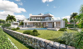 Villas luxueuses, modernes, nouvellement construites, à vendre en bord de la mer avec vue sur la mer à Marbella Est 39816 