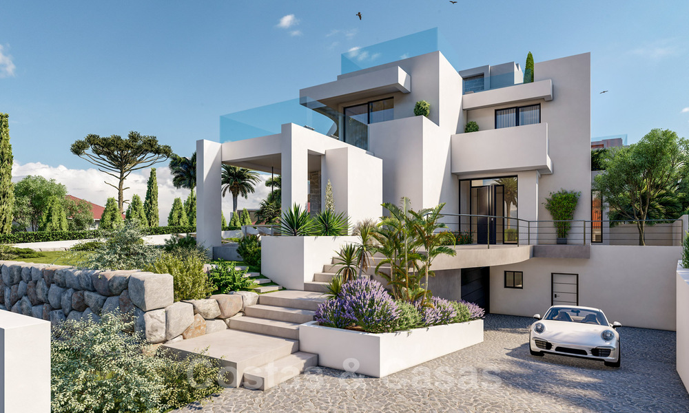 Villas luxueuses, modernes, nouvellement construites, à vendre en bord de la mer avec vue sur la mer à Marbella Est 39817