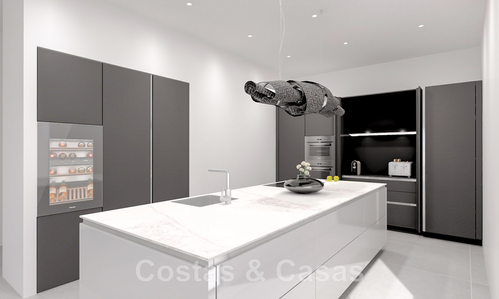 Villas luxueuses, modernes, nouvellement construites, à vendre en bord de la mer avec vue sur la mer à Marbella Est 44082