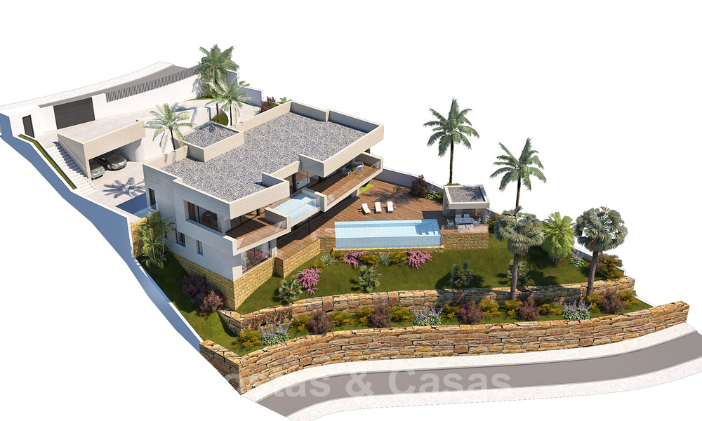 Villas modernes, récemment construites, à vendre avec vue panoramique sur la mer, près de Mijas Pueblo, Costa del Sol 39861