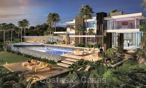 Terrain à bâtir + projet de construction exclusif pour une villa moderne en vente au Golden Mile, Marbella 40311
