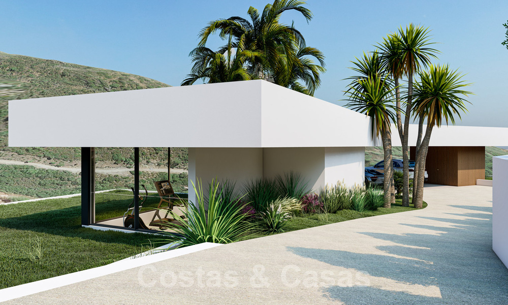 Villa contemporaine et moderne à vendre, située dans un environnement naturel, avec une vue imprenable sur la vallée et la mer, dans un complexe fermé à Benahavis - Marbella 40506