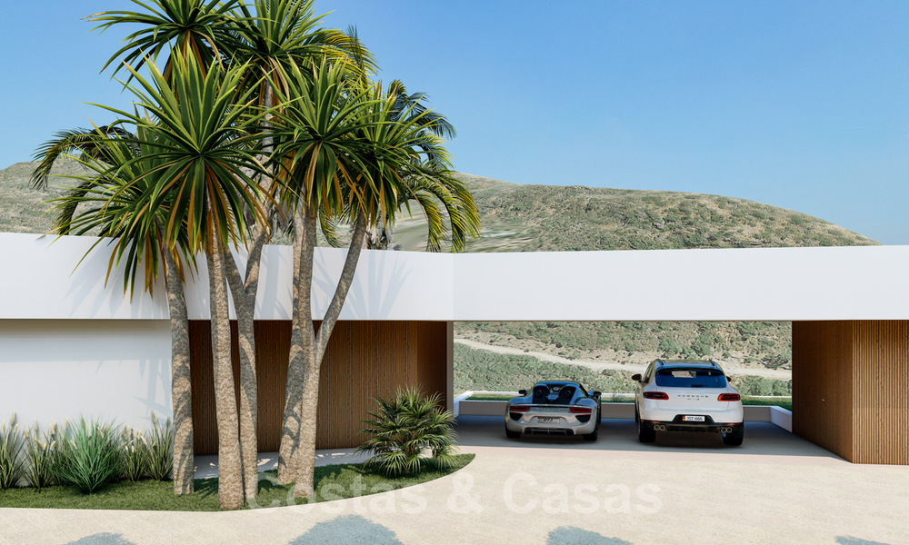 Villa contemporaine et moderne à vendre, située dans un environnement naturel, avec une vue imprenable sur la vallée et la mer, dans un complexe fermé à Benahavis - Marbella 40507