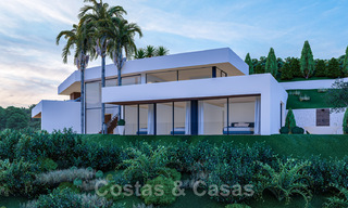 Villa contemporaine et moderne à vendre, située dans un environnement naturel, avec une vue imprenable sur la vallée et la mer, dans un complexe fermé à Benahavis - Marbella 40512 