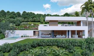 Villa contemporaine et moderne à vendre, située dans un environnement naturel, avec une vue imprenable sur la vallée et la mer, dans un complexe fermé à Benahavis - Marbella 40514 